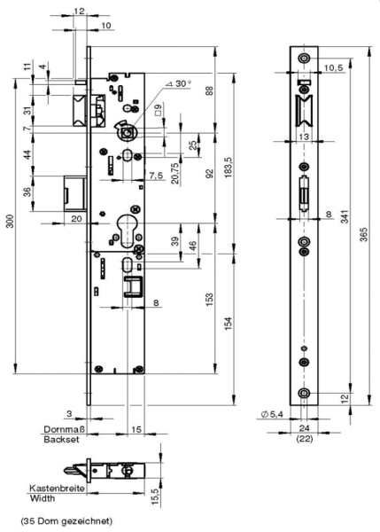 EK-Rohrrahmenschloss Panikfunktion "C" Nr.7697